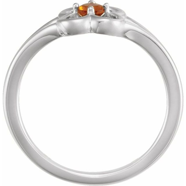 Round Natural Citrine Youth Flower Ring