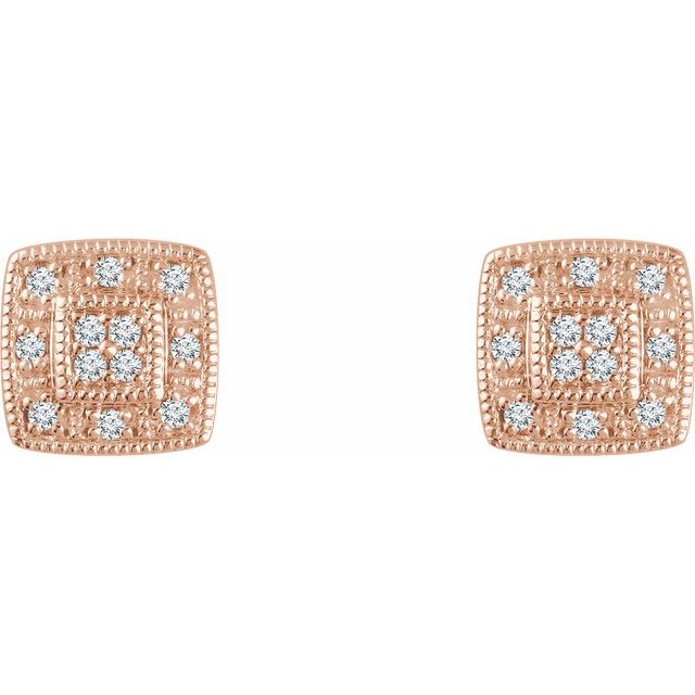 1/10 CTW Natural Diamond Cluster Earrings