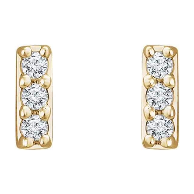 Round .05 CTW Lab-Grown Diamond Bar Earrings