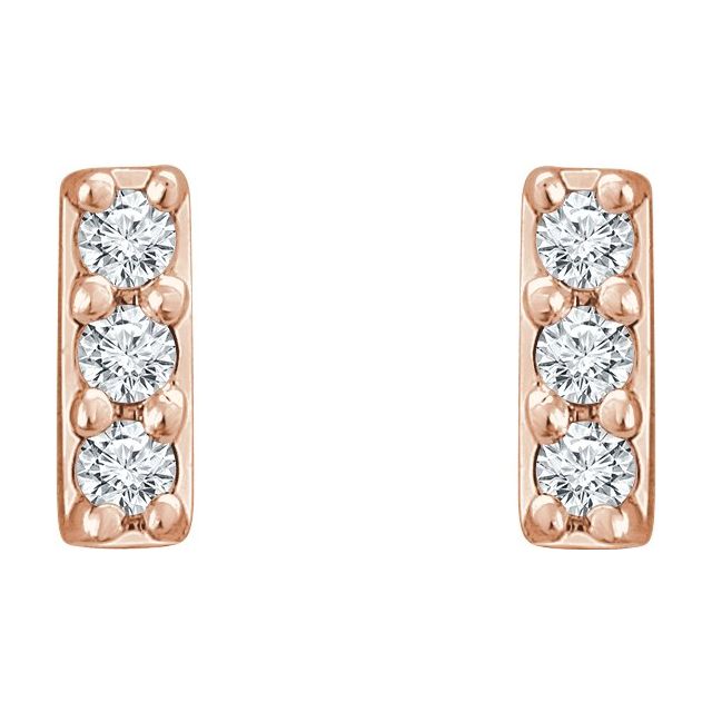 Round .05 CTW Lab-Grown Diamond Bar Earrings