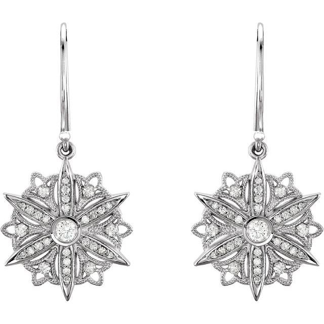 Round 1/2 CTW Natural Diamond Vintage-Inspired  Earrings