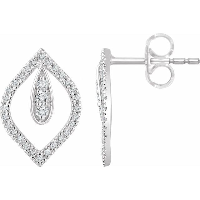 Round 1/4 CTW Natural Diamond Freeform Earrings