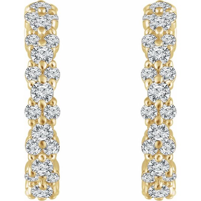 Round 5/8 CTW Natural Diamond Hoop Earrings