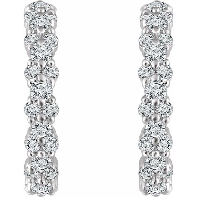 Round 5/8 CTW Natural Diamond Hoop Earrings