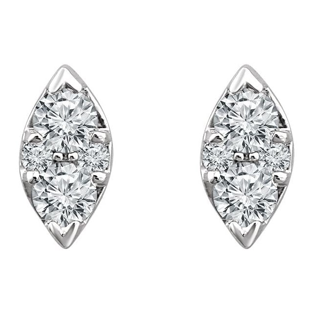 Round 1/5 CTW Natural Diamond Cluster Earrings