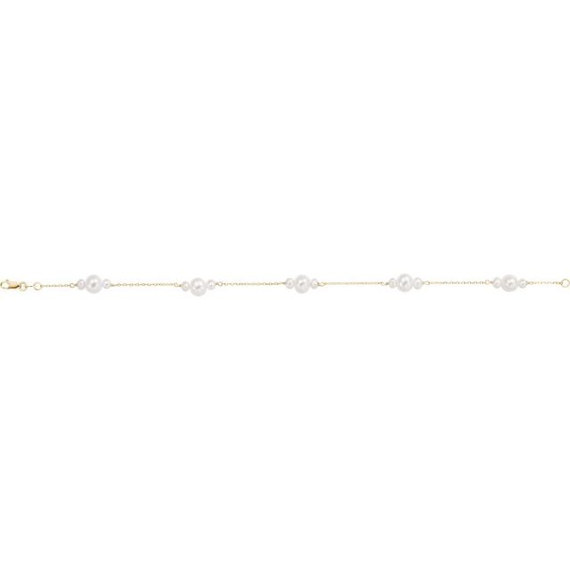 Cultured White Freshwater Pearl 7 1/2" Bracelet