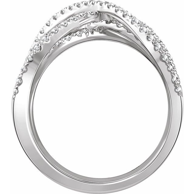 9/10 CTW Natural Diamond Criss-Cross Ring