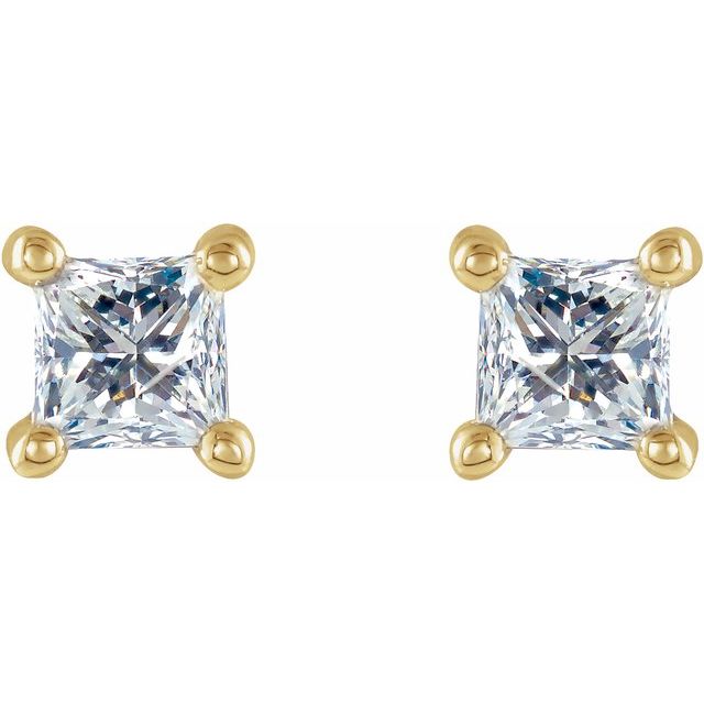 Square 1/5 CTW Natural Diamond Stud Earrings