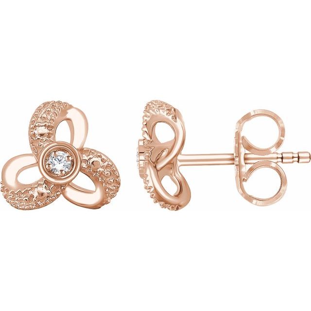Round 1/6 CTW Natural Diamond Knot Earrings