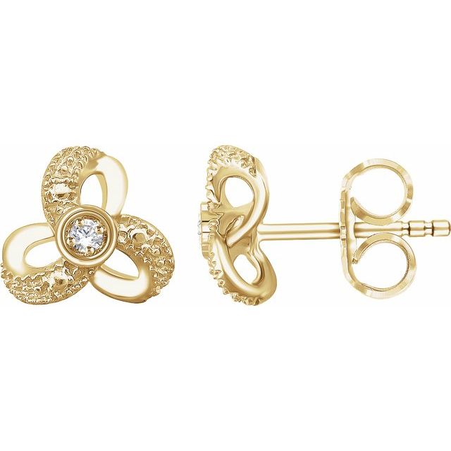 Round 1/6 CTW Natural Diamond Knot Earrings