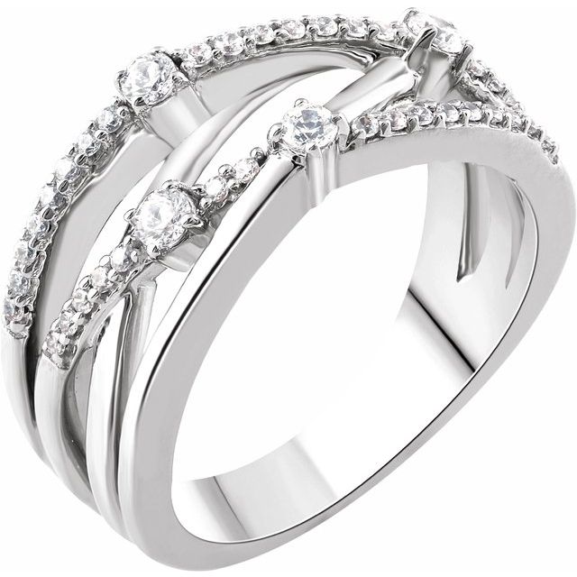 1/3 CTW Natural Diamond Criss-Cross Ring