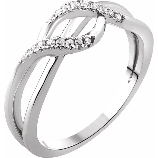 1/10 CTW Natural Diamond Criss-Cross Ring