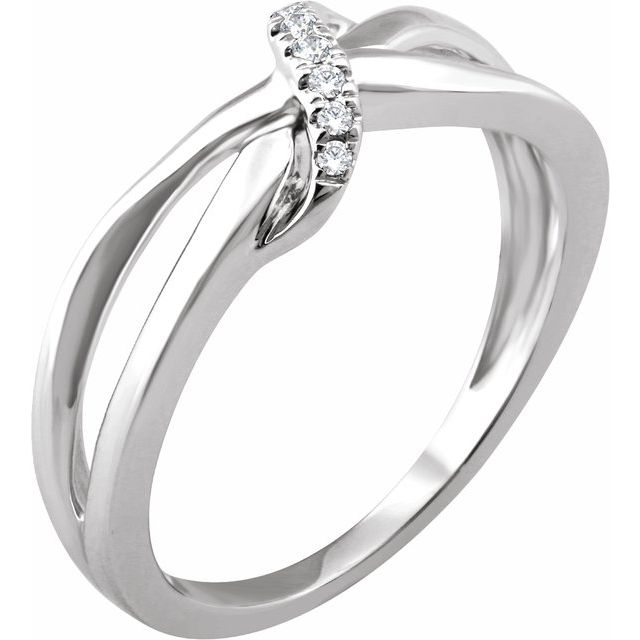 .05 CTW Natural Diamond Negative Space Ring