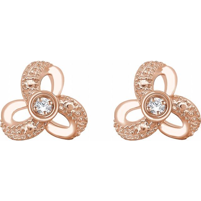 Round 1/6 CTW Natural Diamond Knot Earrings