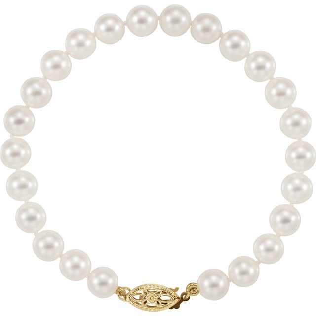Cultured White Akoya Pearl Bracelet