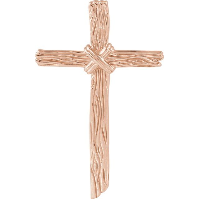 50.75x32.25mm Woodgrain Cross Pendant