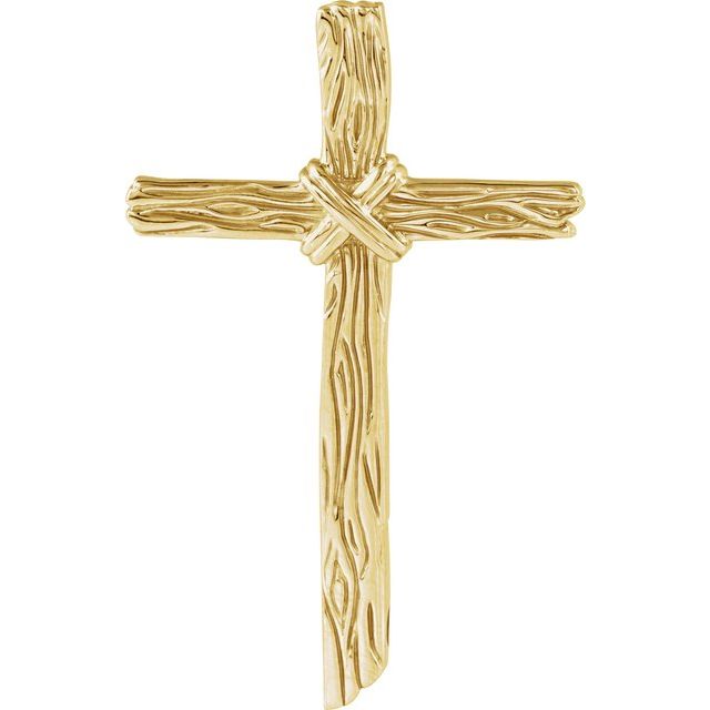 50.75x32.25mm Woodgrain Cross Pendant