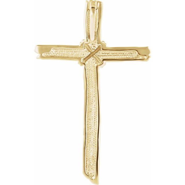 50.75x32.25mm Woodgrain Cross Pendant