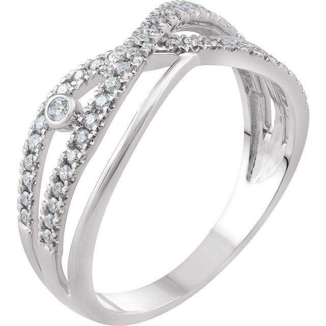 1/4 CTW Natural Diamond Criss-Cross Ring