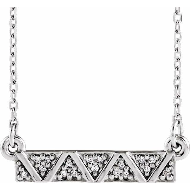 .05 CTW Natural Diamond Geometric Bar Necklace