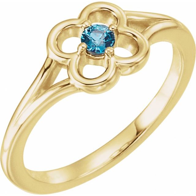 Round Natural Alexandrite Youth Flower Ring