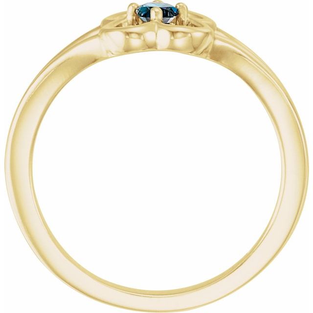 Round Natural Alexandrite Youth Flower Ring