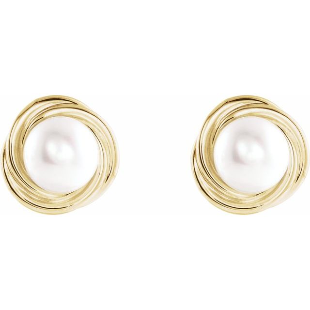 Cultured White Akoya Pearl Earrings