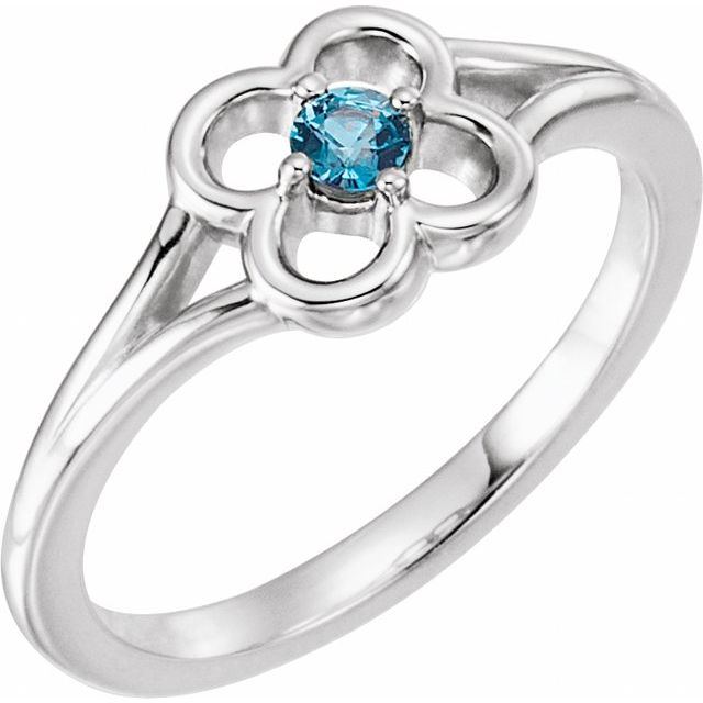 Round Natural Alexandrite Youth Flower Ring