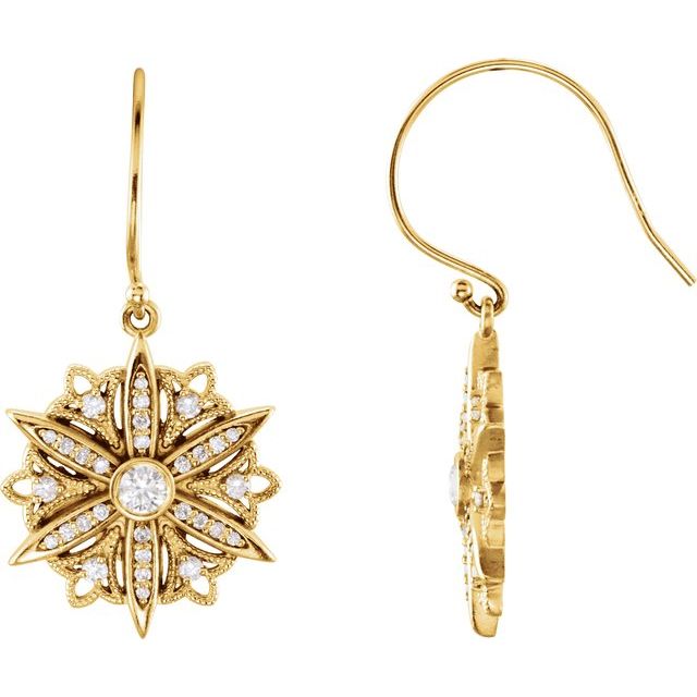 Round 1/2 CTW Natural Diamond Vintage-Inspired  Earrings