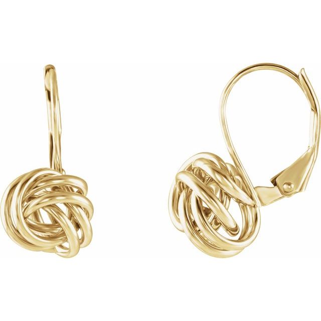 10mm Knot Lever Back Earrings
