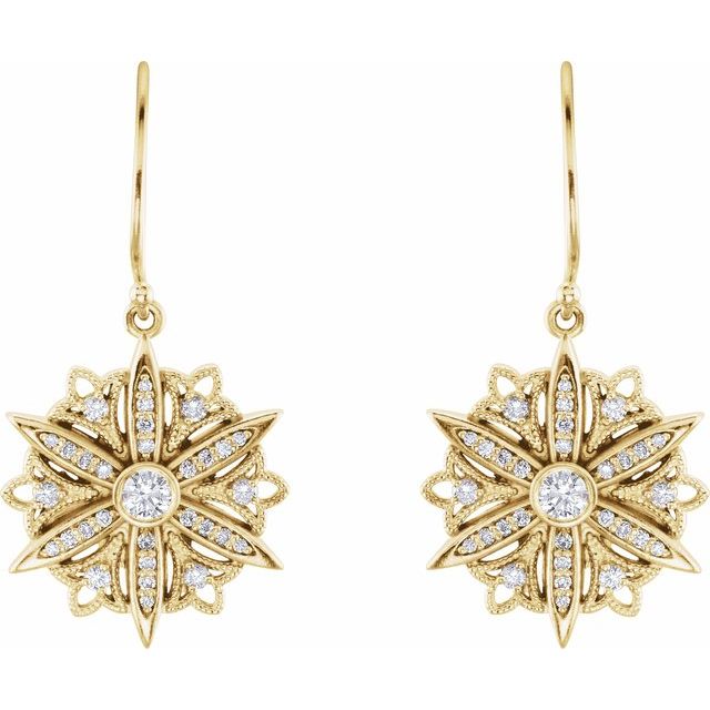 Round 1/2 CTW Natural Diamond Vintage-Inspired  Earrings
