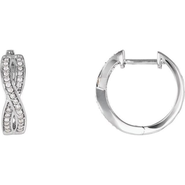 Round 1/5 CTW Natural Diamond Infinity-Inspired Hoop Earrings