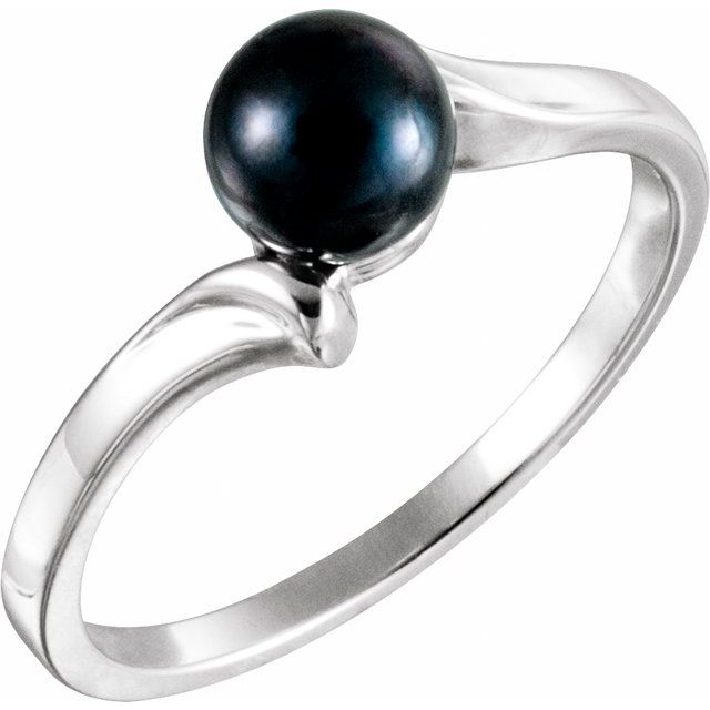 Cultured Black Akoya Pearl Ring