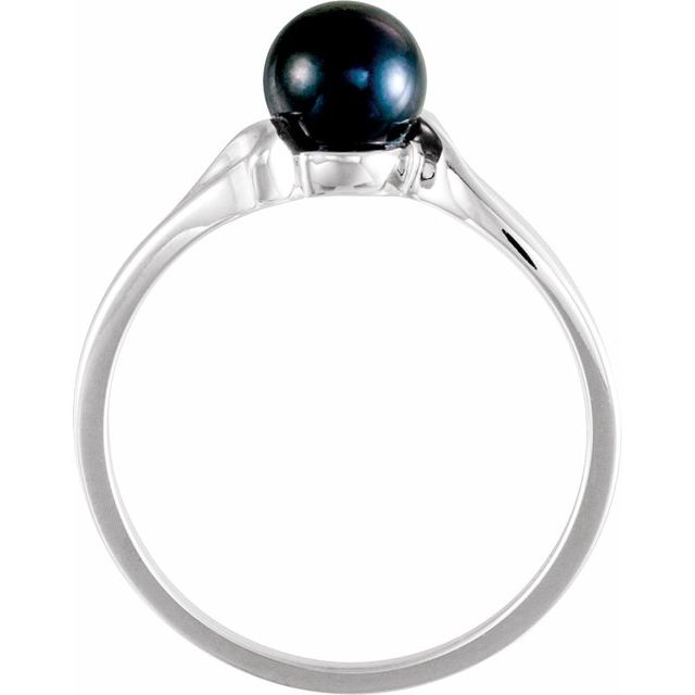 Cultured Black Akoya Pearl Ring