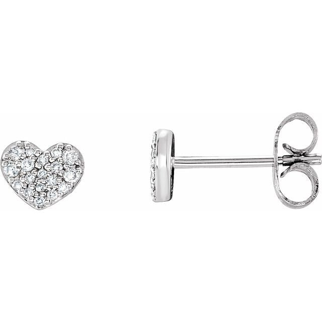 Round 1/6 CTW Natural Diamond Heart Earrings