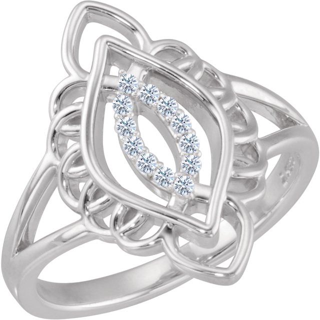 Round 1/10 CTW Natural Diamond Filigree Ring