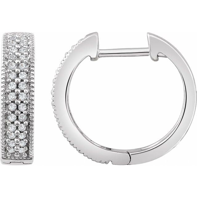 Round 1/4 CTW Natural Diamond Hoop Earrings