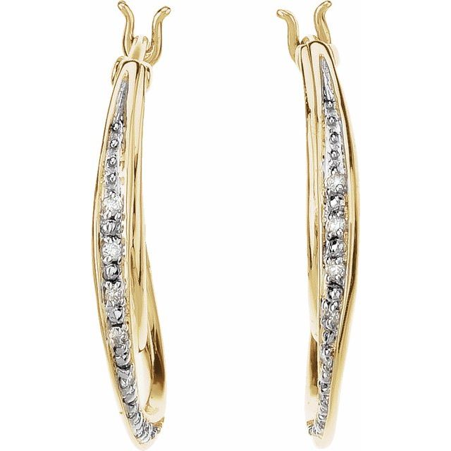 1/10 CTW Natural Diamond Hoop Earrings