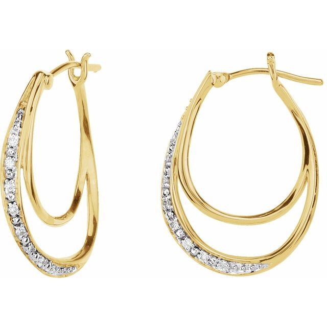 1/10 CTW Natural Diamond Hoop Earrings