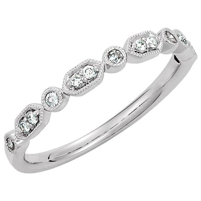 Round 1/8 CTW Natural Diamond Stackable Ring