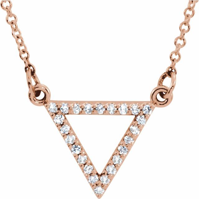 1/10 CTW Natural Diamond Triangle Necklace