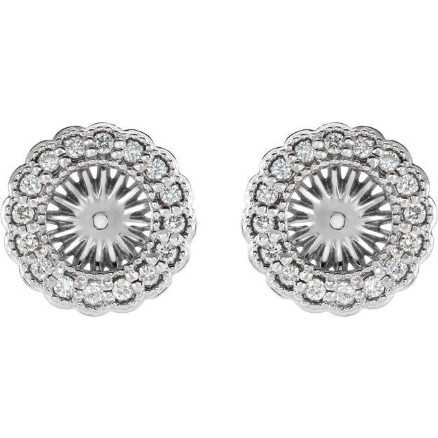 1/4 CTW Natural Diamond Earring Jackets with 6mm ID