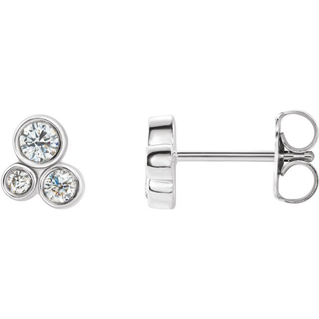 Round 1/5 CTW Natural Diamond Geometric Cluster Earrings