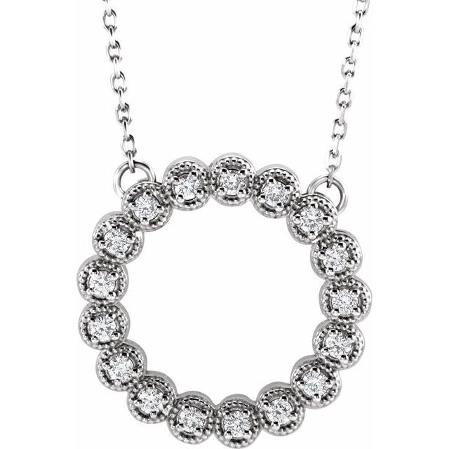 1/5 CTW Natural Diamond Circle Necklace