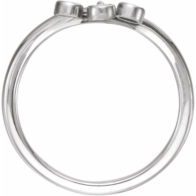 1/5 CTW Diamond Three-Stone Fringe V Ring