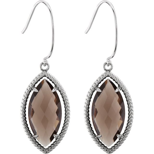 Marquise Natural Smoky Quartz Rope Earrings