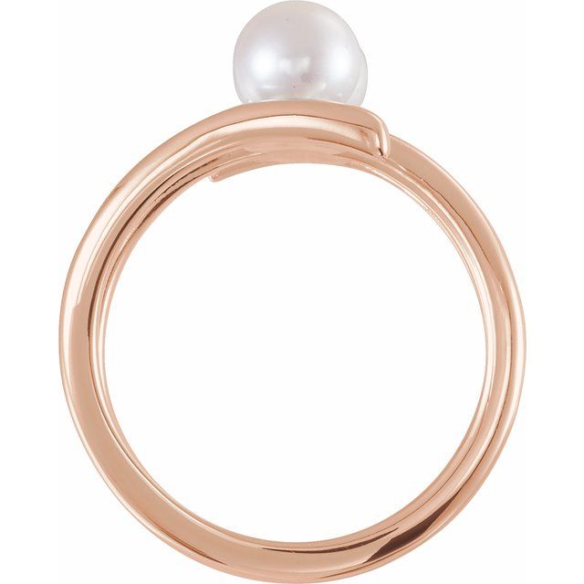 Cultured White Freshwater Pearl Two-Stone Ring