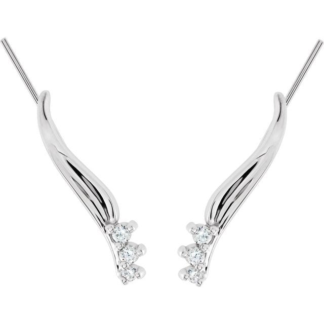 Round 1/6 CTW Natural Diamond Ear Climbers