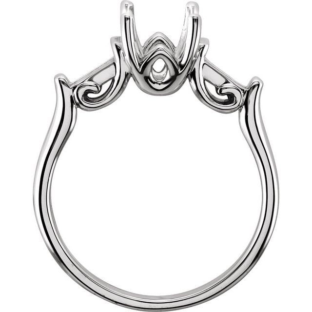 Cubic Zirconia & 1/4 CTW Diamond Sculptural-Inspired Engagement Ring