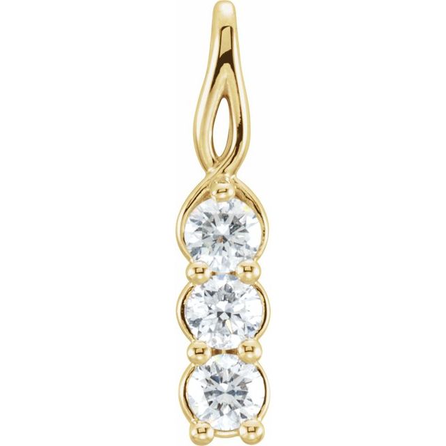 1/2 CTW Natural Diamond Three-Stone Pendant